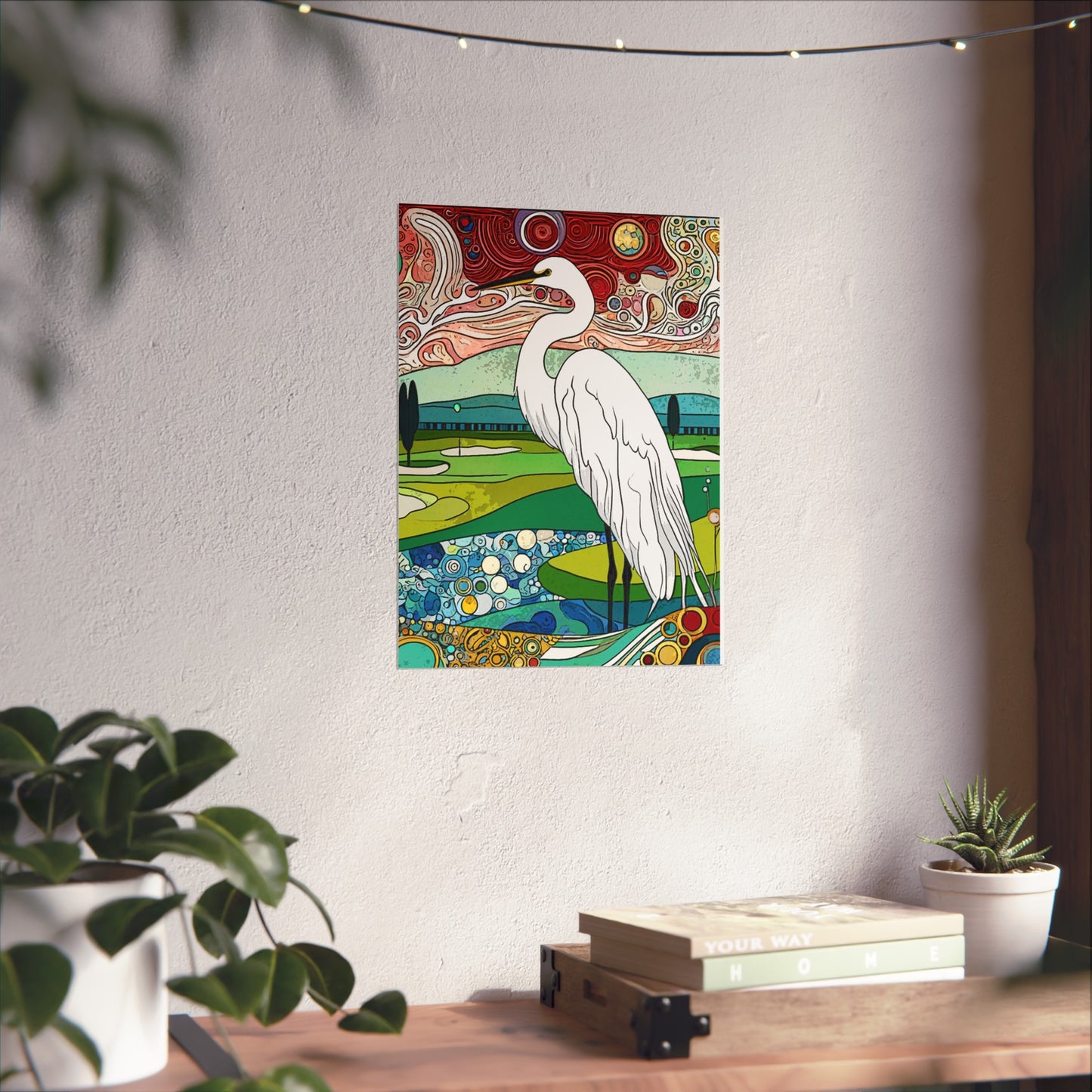 Florida Egret Art- Giclée Technique Fine Art Posters- No Frame