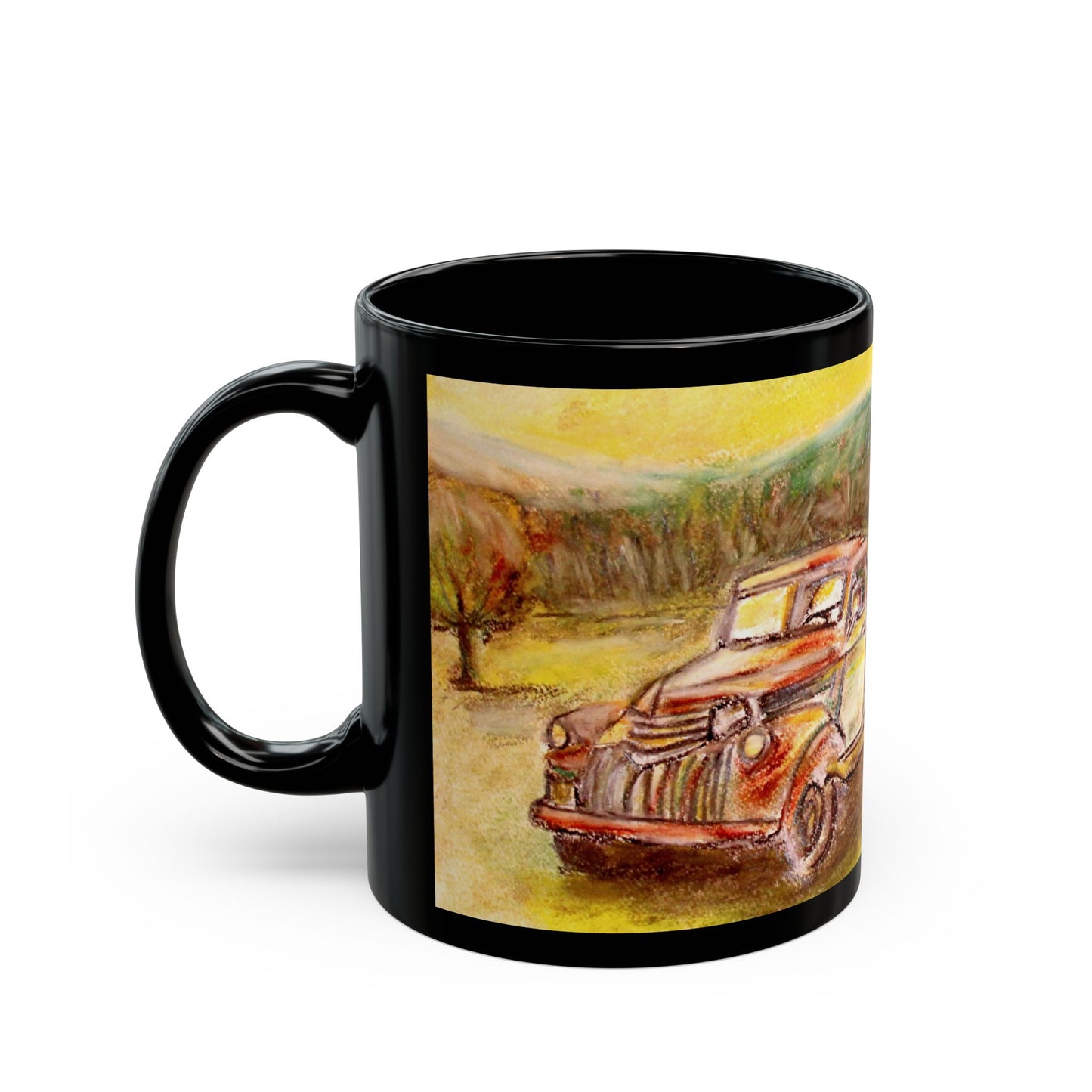 Rusty Truck- 11 oz or 15 oz Ceramic Black Mugs