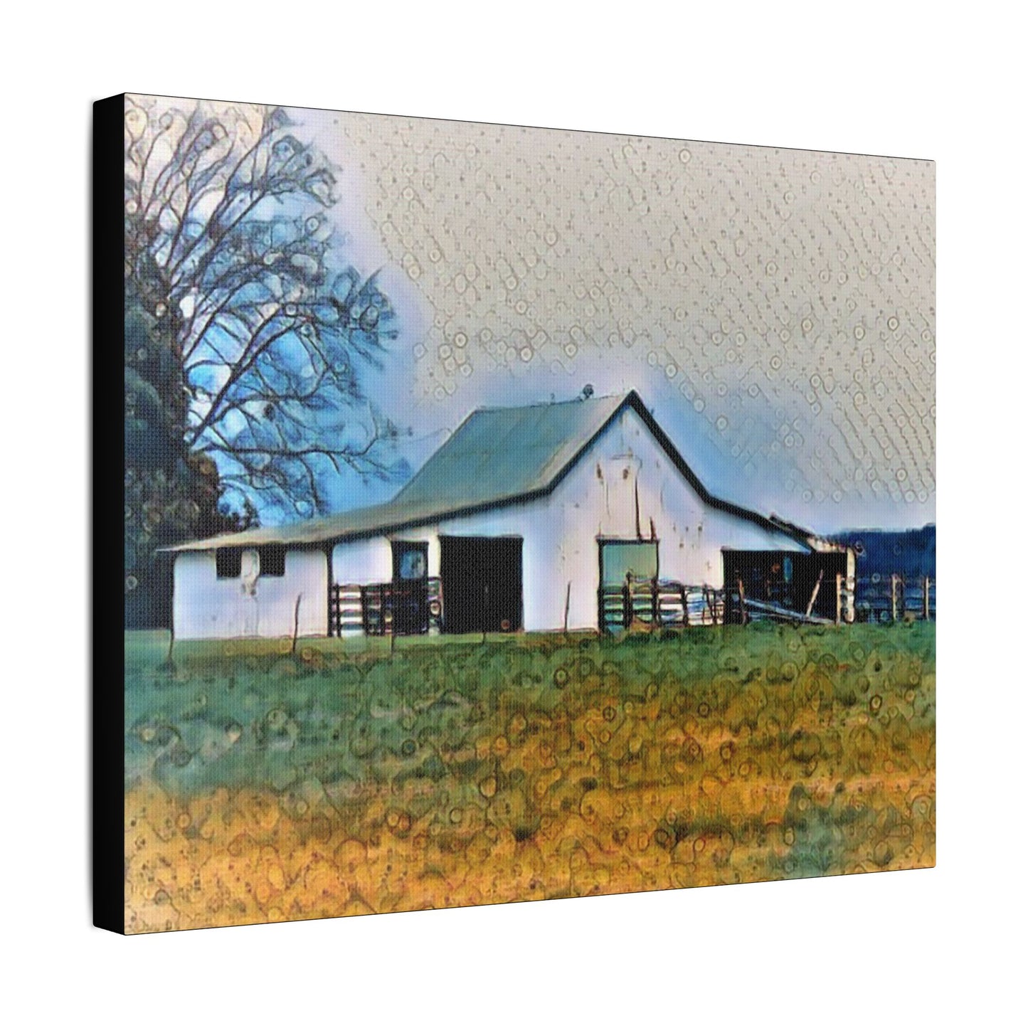 June Barn - Art- Gallery Wrapped- Satin Stretched Canvas Gallery Wraps - No Frame Needed