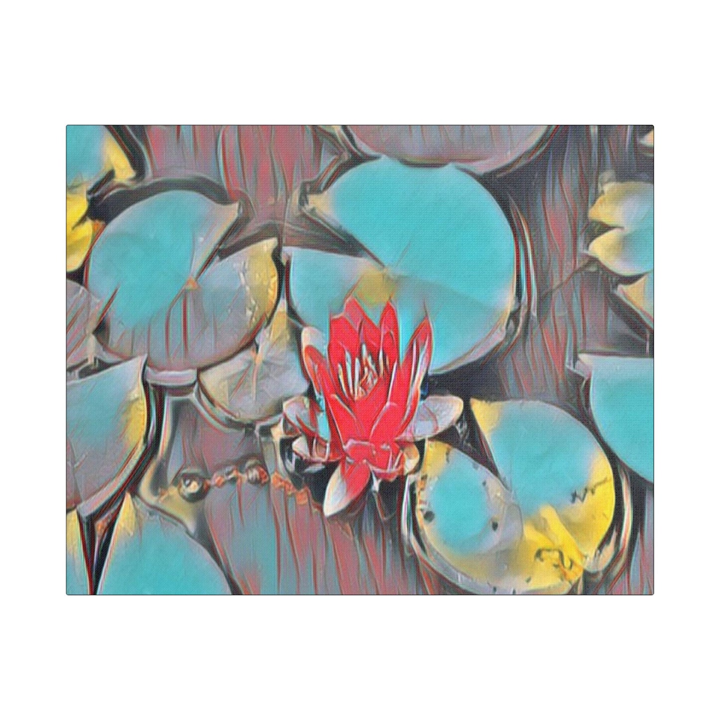 Water Lily Art- Gallery Wrapped- Satin Stretched Canvas Gallery Wraps - No Frame Needed