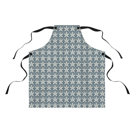 Modern White Starfish on Grey-Apron