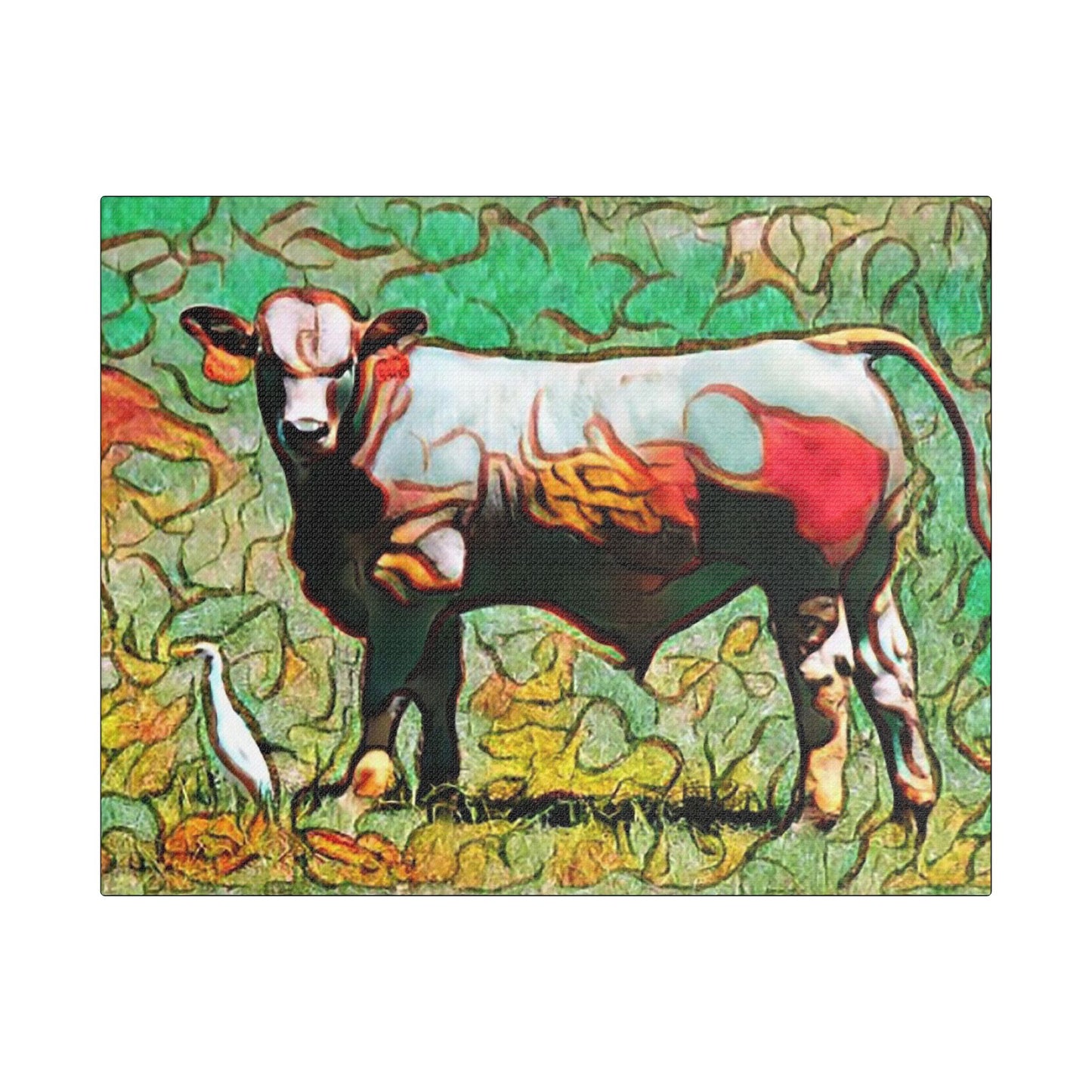 The Cow and Egert- Art- Gallery Wrapped- Satin Stretched Canvas Gallery Wraps - No Frame Needed