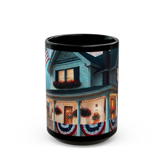 Celebrate USA- 11 oz or 15 oz Ceramic Black Mugs