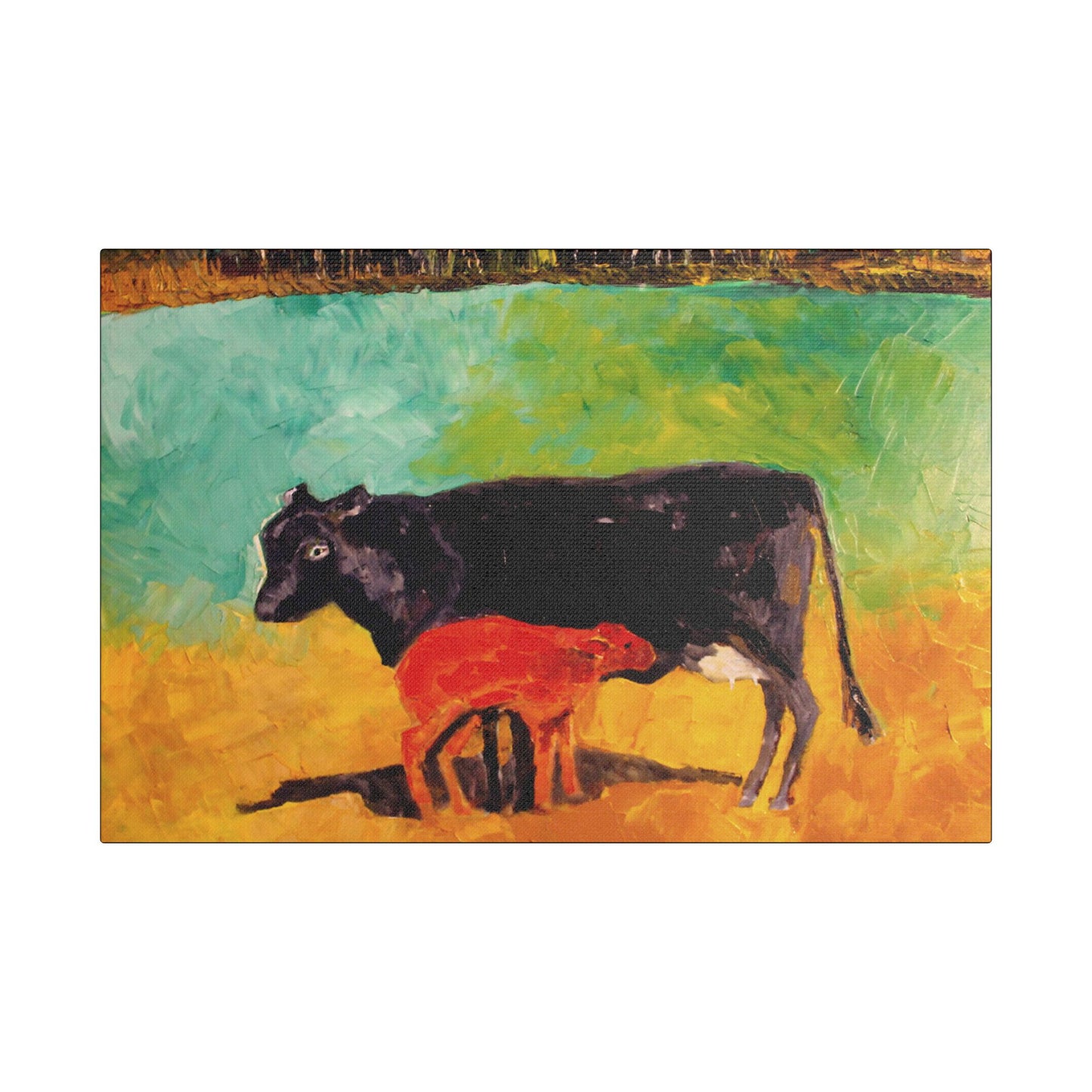 Alison's Calf - Art- Gallery Wrapped- Satin Stretched Canvas Gallery Wraps - No Frame Needed