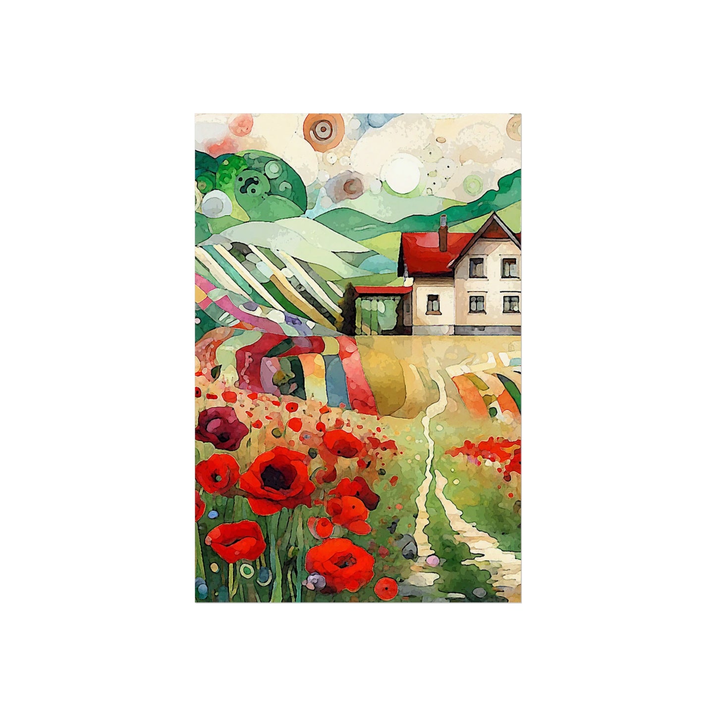 Poppy Hill House- Art- Giclée Technique Fine Art Posters- No Frame