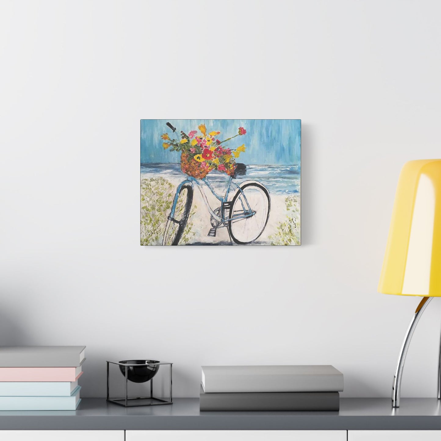 Biking on the Beach- Art- Gallery Wrapped- Satin Stretched Canvas Gallery Wraps - No Frame Needed