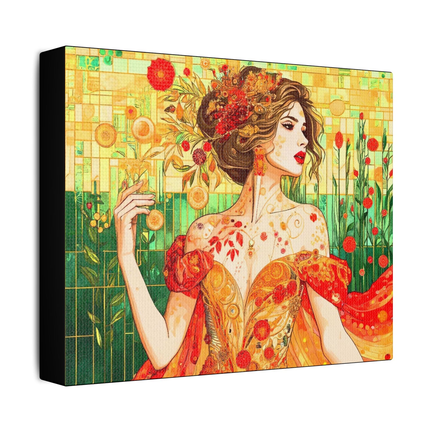 Autumn Queen  -Art- Gallery Wrapped- Satin Stretched Canvas Gallery Wraps - No Frame Needed