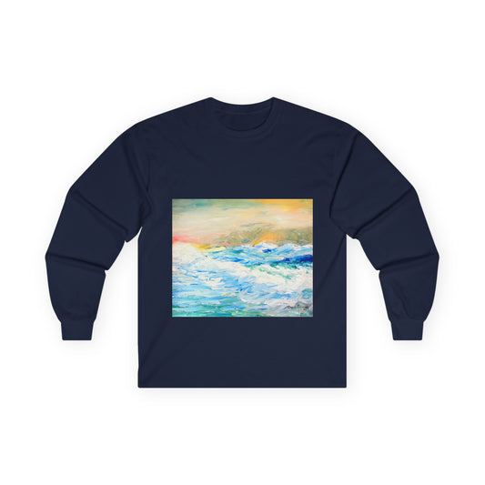 "God is Stirring the Sea" Long Sleeve Casual Unisex Tee Shirt