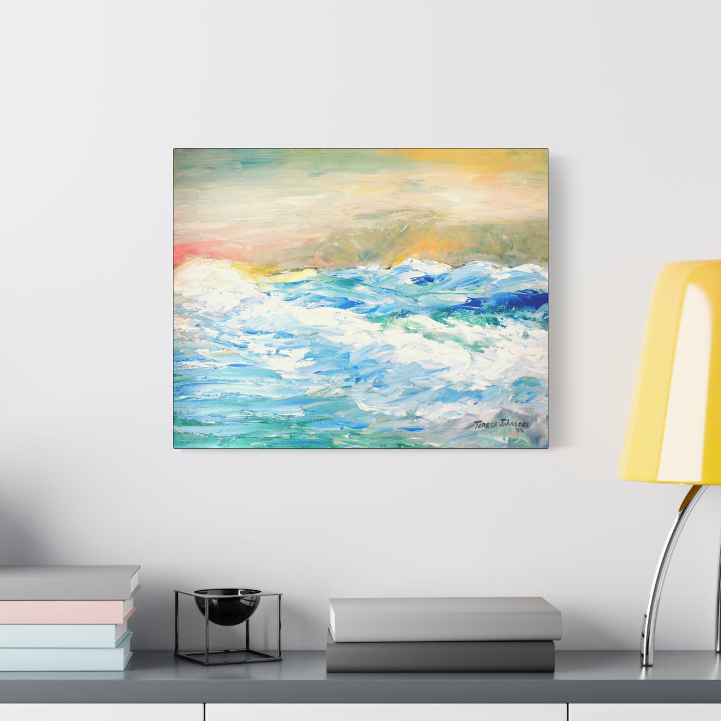 God is Stirring the Sea- Art- Gallery Wrapped- Satin Stretched Canvas Gallery Wraps - No Frame Needed