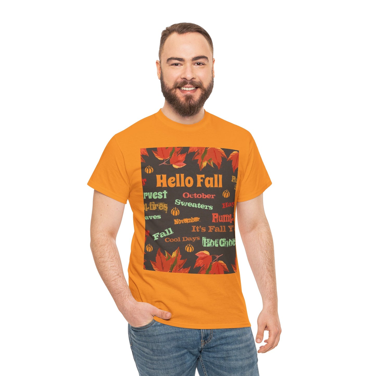 Hello Fall -Amazing Unisex Heavy Cotton Short Sleeve Tee Shirts!