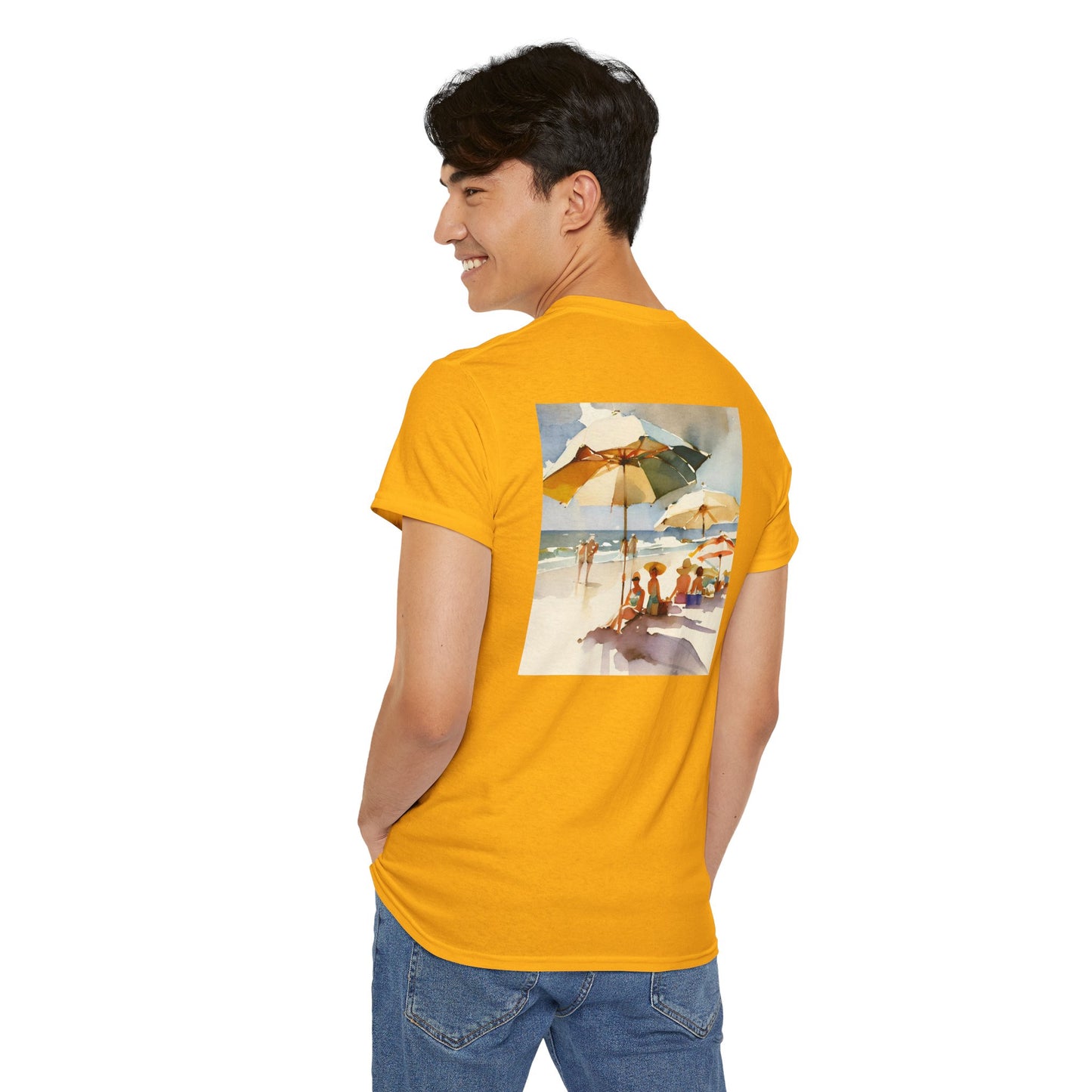 At the Beach   Amazing Unisex Heavy Cotton Short Sleeve Tee Shirts!