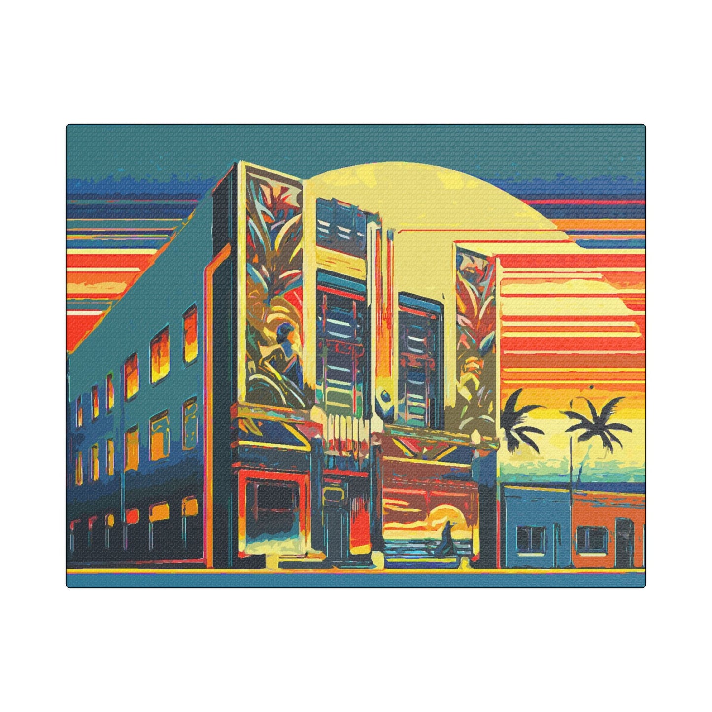 Art Deco Theatre- Art- Gallery Wrapped- Satin Stretched Canvas Gallery Wraps - No Frame Needed