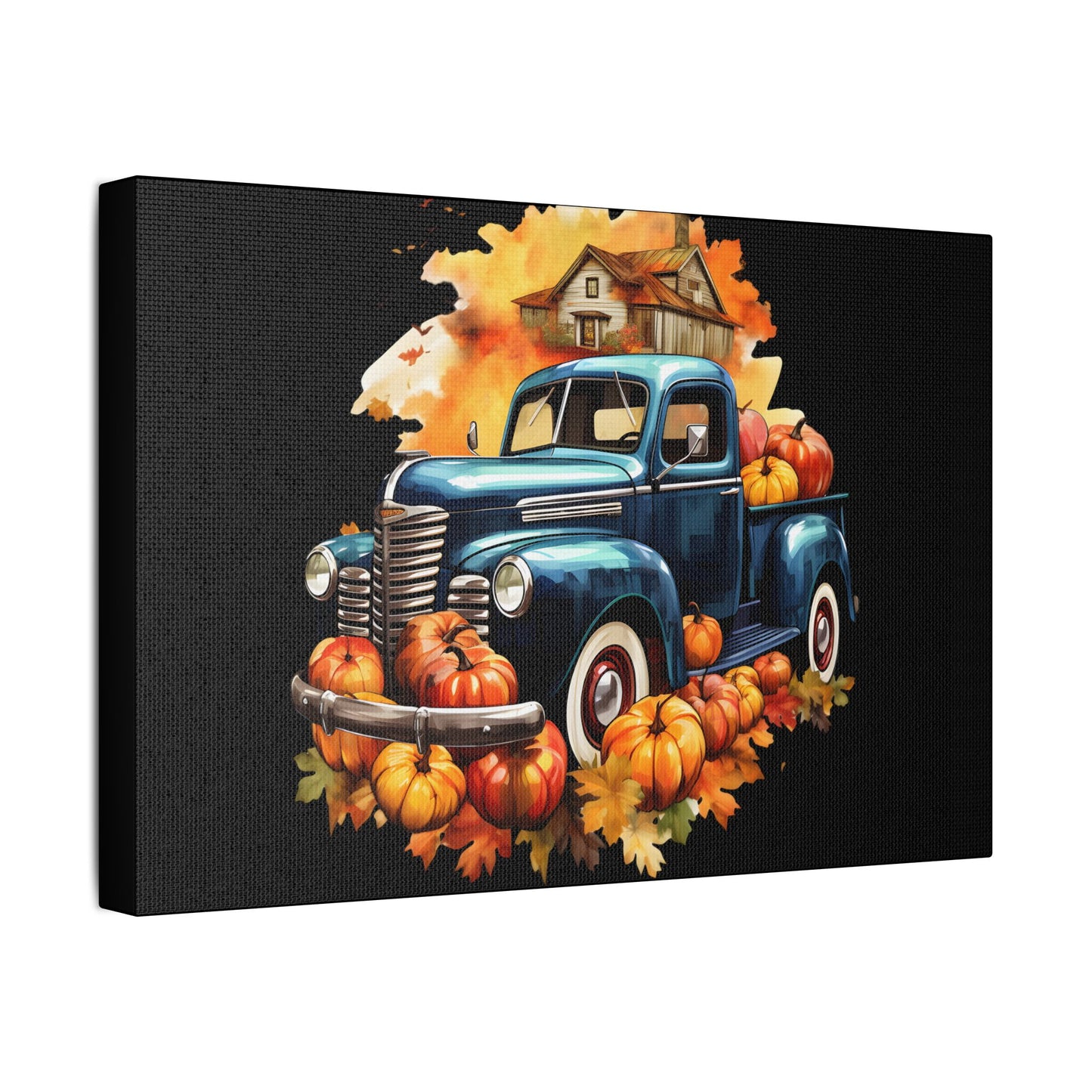 Fall Truck Art- Gallery Wrapped- Satin Stretched Canvas Gallery Wraps - No Frame Needed