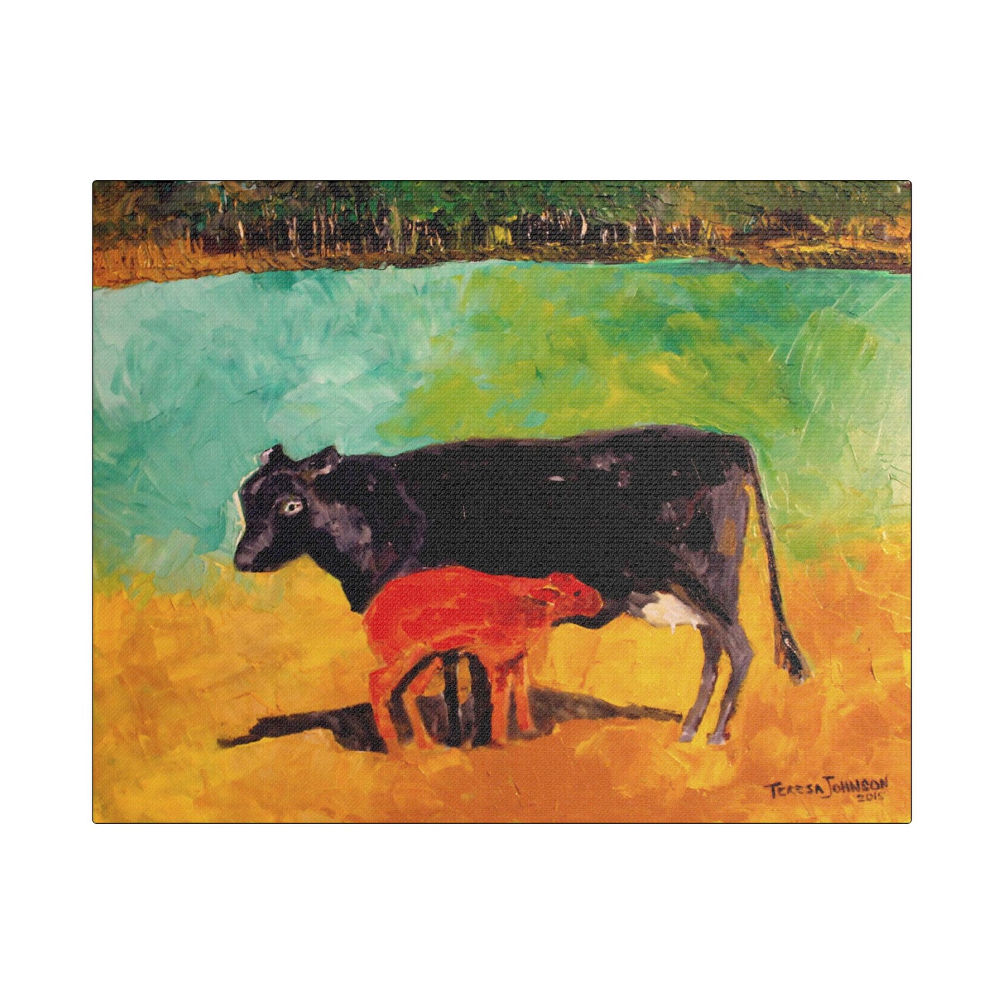 Alison's Calf - Art- Gallery Wrapped- Satin Stretched Canvas Gallery Wraps - No Frame Needed