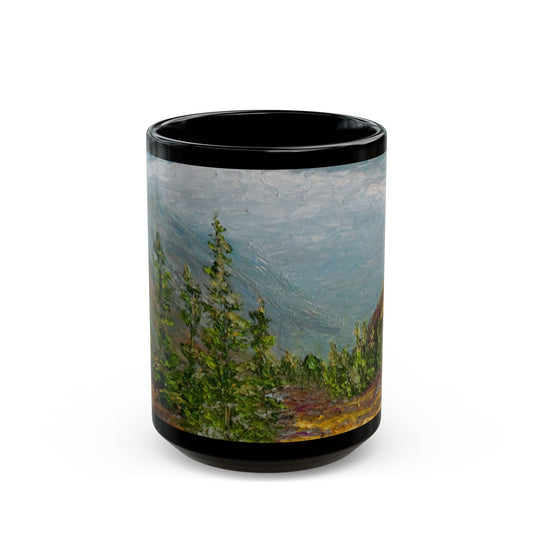 "Rocky Mountain's Shadows"- 11 oz or 15 oz Ceramic Black Mugs