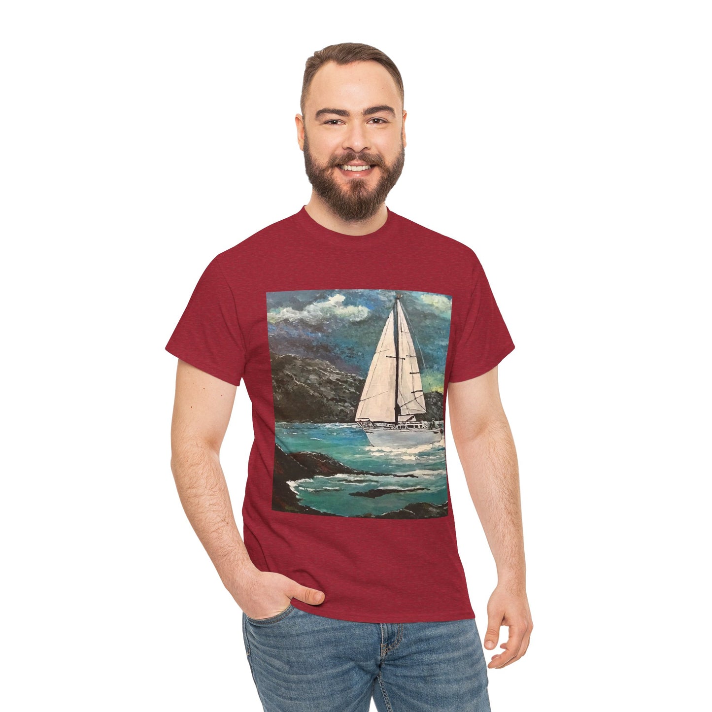 Tropical Sailing - Amazing Unisex Heavy Cotton Short Sleeve Tee Shirts!