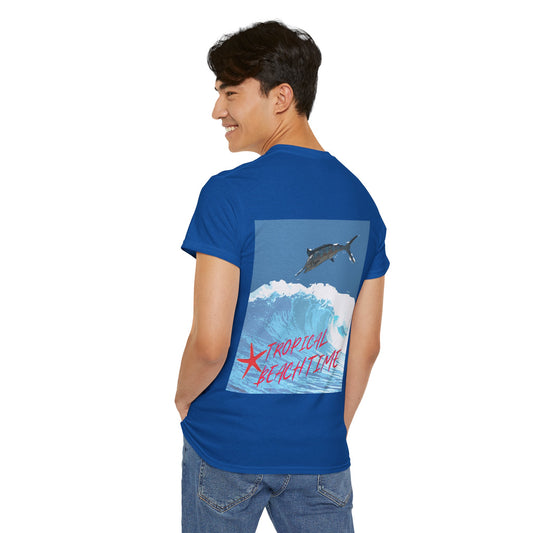 Tropical Beach Time - Amazing Unisex Heavy Cotton Short Sleeve Tee Shirts!