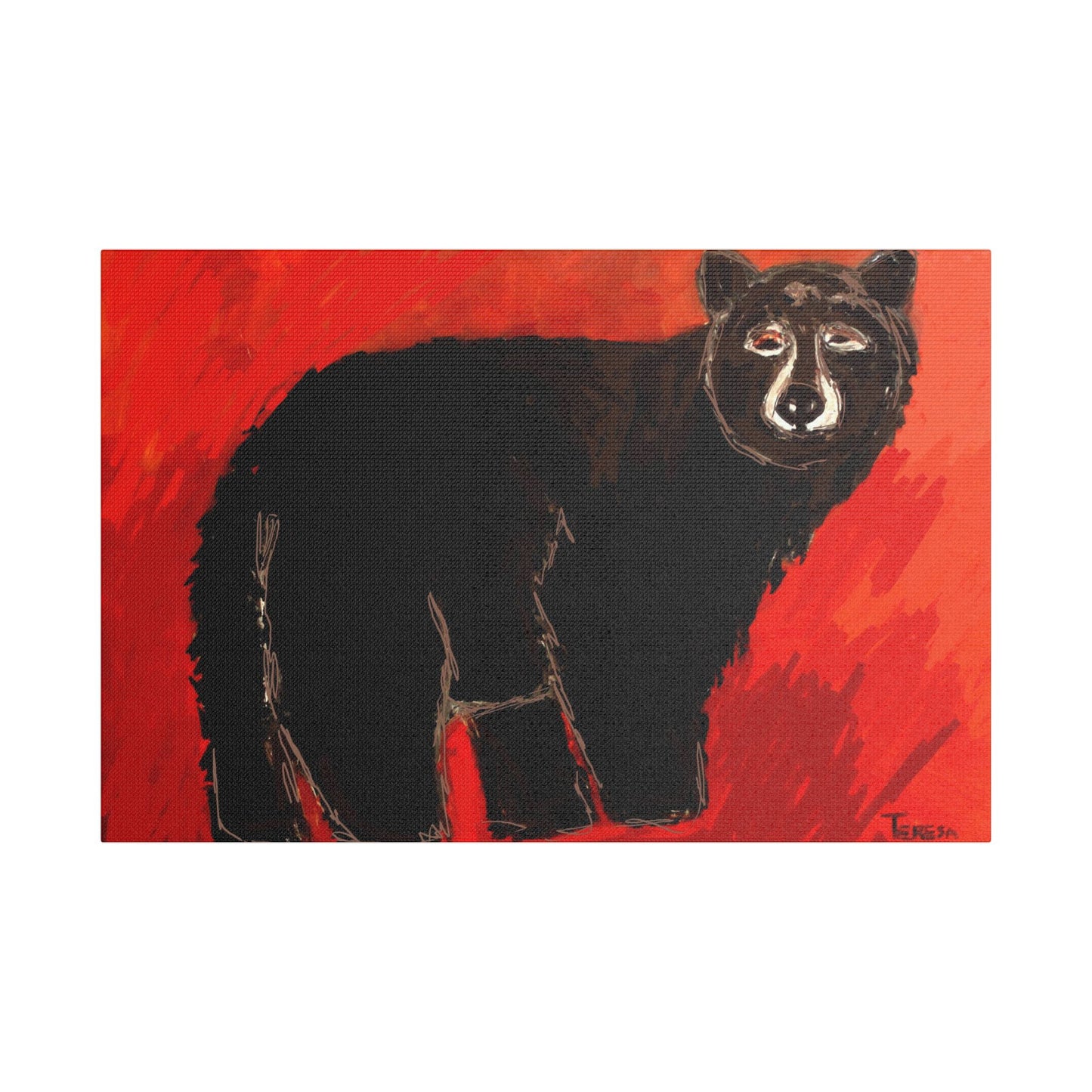 Black Bear- Art- Gallery Wrapped- Satin Stretched Canvas Gallery Wraps - No Frame Needed