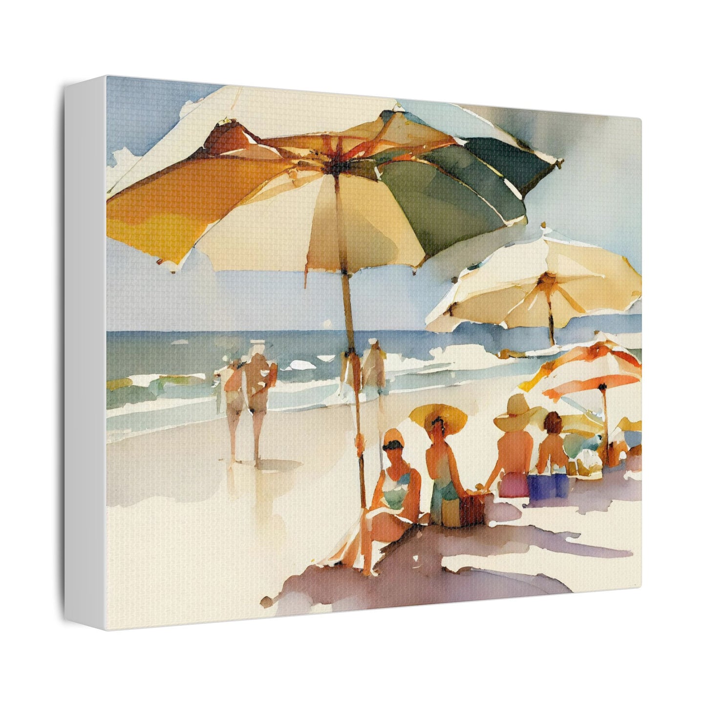 On the Beach- Art- Gallery Wrapped- Satin Stretched Canvas Gallery Wraps - No Frame Needed