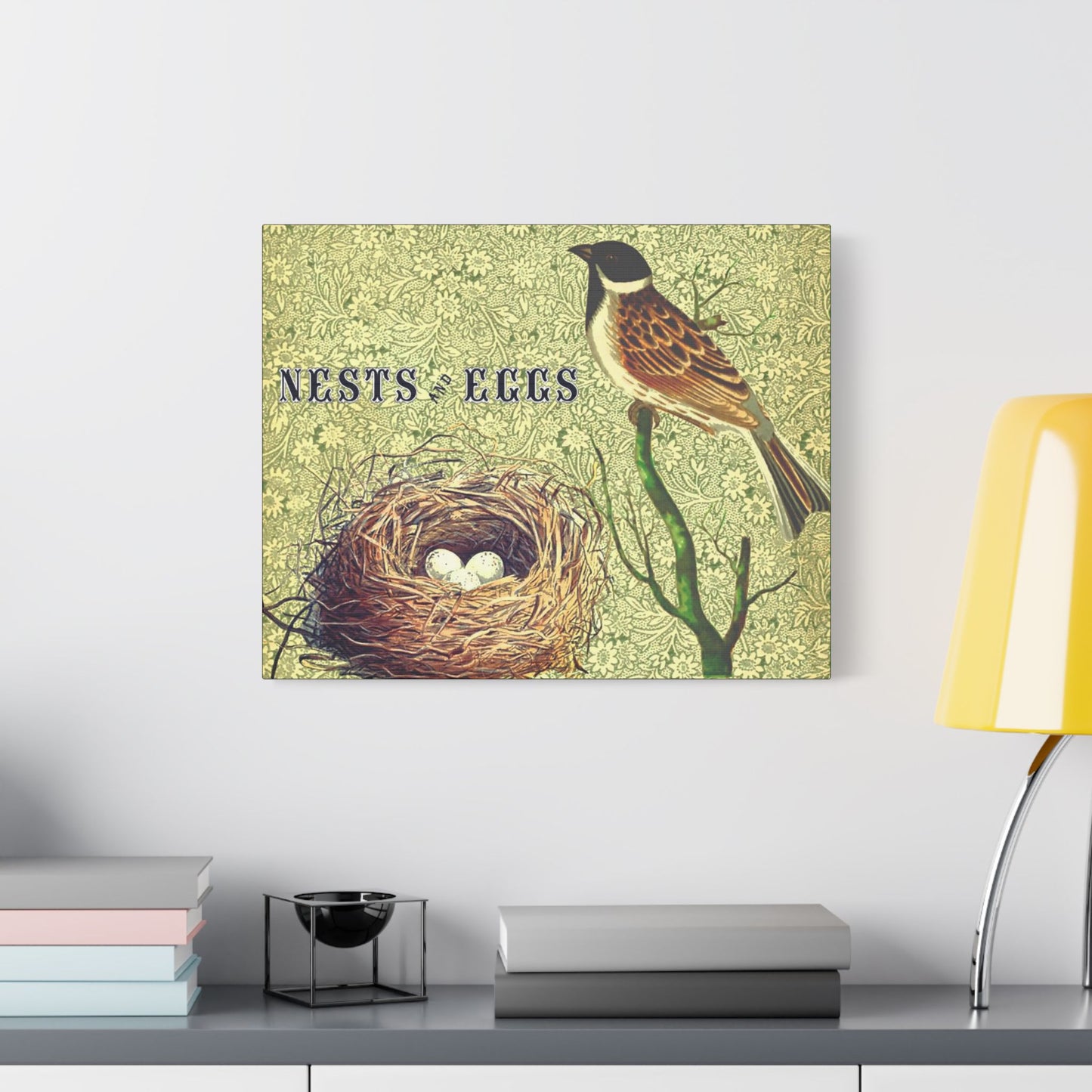 Nest and Bird Art- Gallery Wrapped- Satin Stretched Canvas Gallery Wraps - No Frame Needed