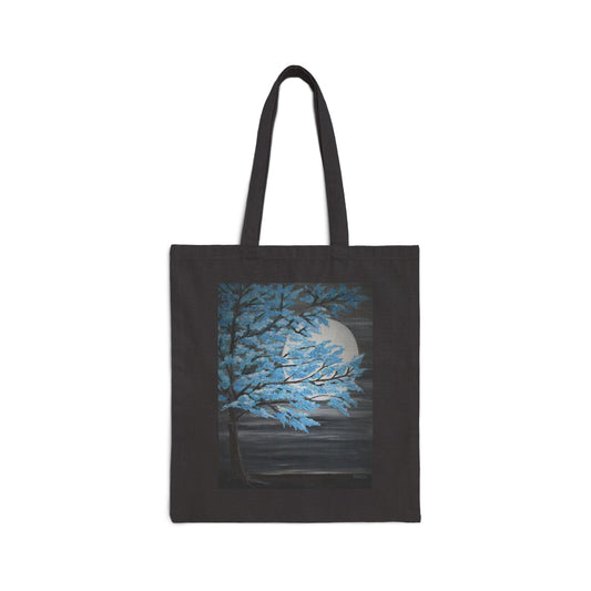 "Moon Lit Tree" Stylish Cotton Canvas Tote Bag