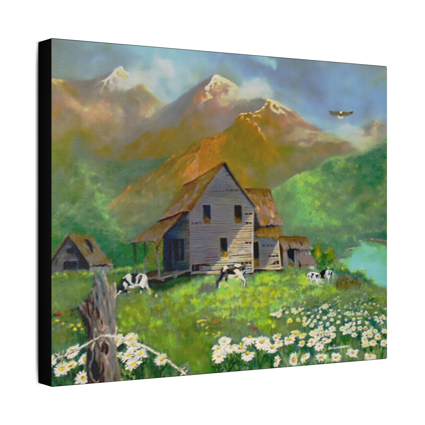 The Cows- Art- Gallery Wrapped- Satin Stretched Canvas Gallery Wraps - No Frame Needed