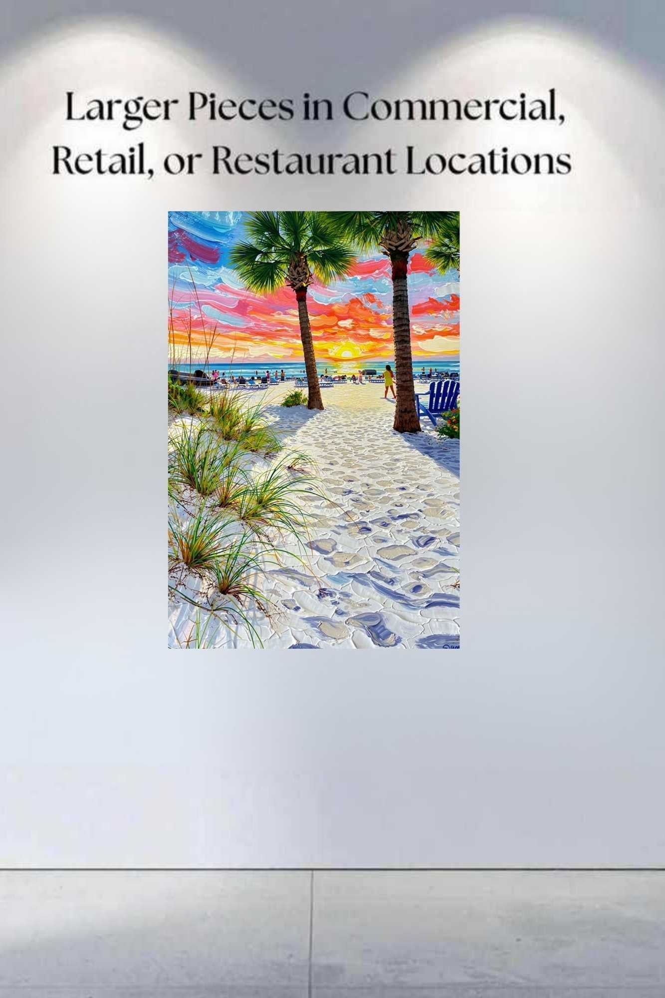 Peaceful Shores | Coastal Beach| Palm Tree Art| Giclee Paper- Wood- Metal- Canvas