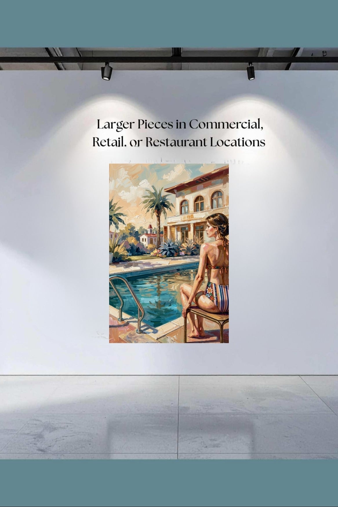 By the Pool, Bahamas | Tropical Resort Wall Art | Island Vacation Impressionist Painting | Giclée Paper • Canvas • Wood • Metal