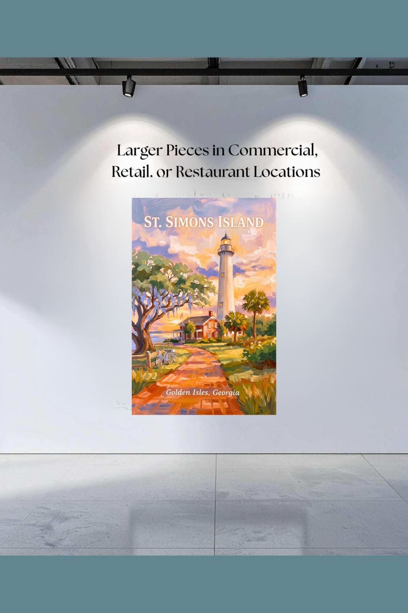 St. Simons Island Lighthouse Scene| Lighthouse Print| Travel Poster|  Giclee Paper- Wood- Metal- Canvas