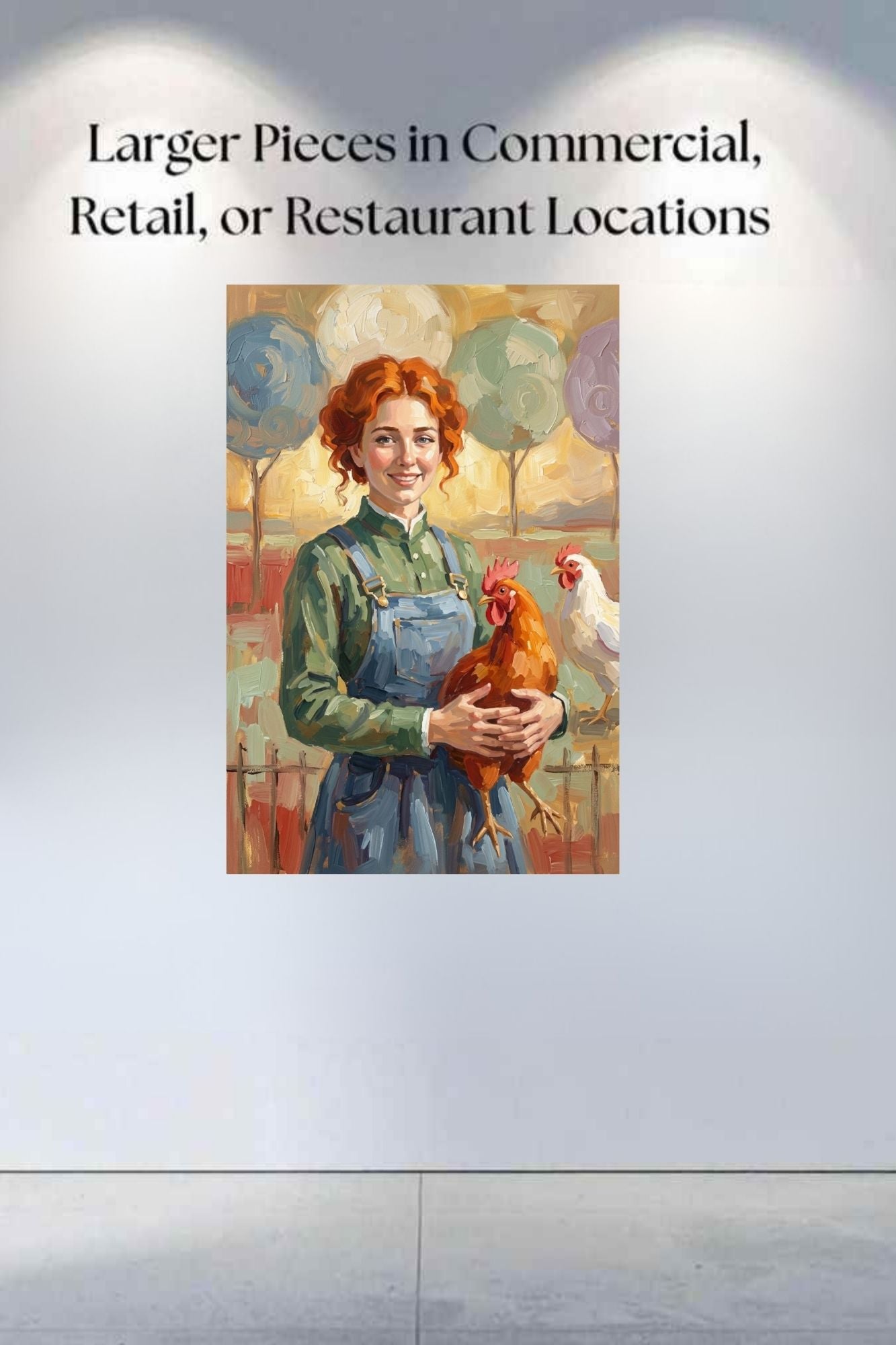 Modern Farm Woman| Farm-Chicken Art| Giclee Paper- Wood- Metal- Canvas