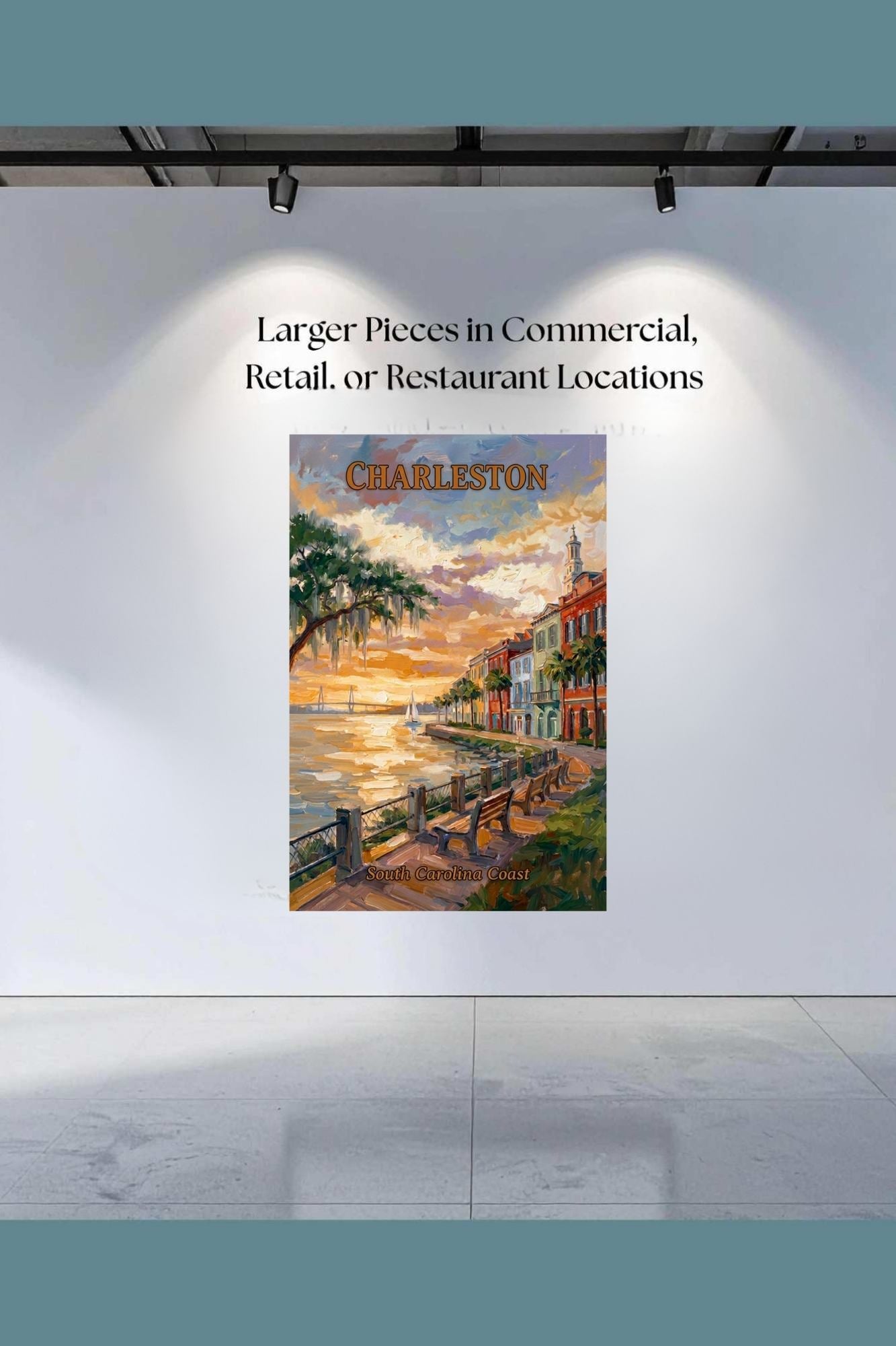 Charleston Sunset And Coastal Charm| US East Coast Art | Travel Poster|Prints Giclee Paper Giclee Canvas Birch Wood And Metal Panels