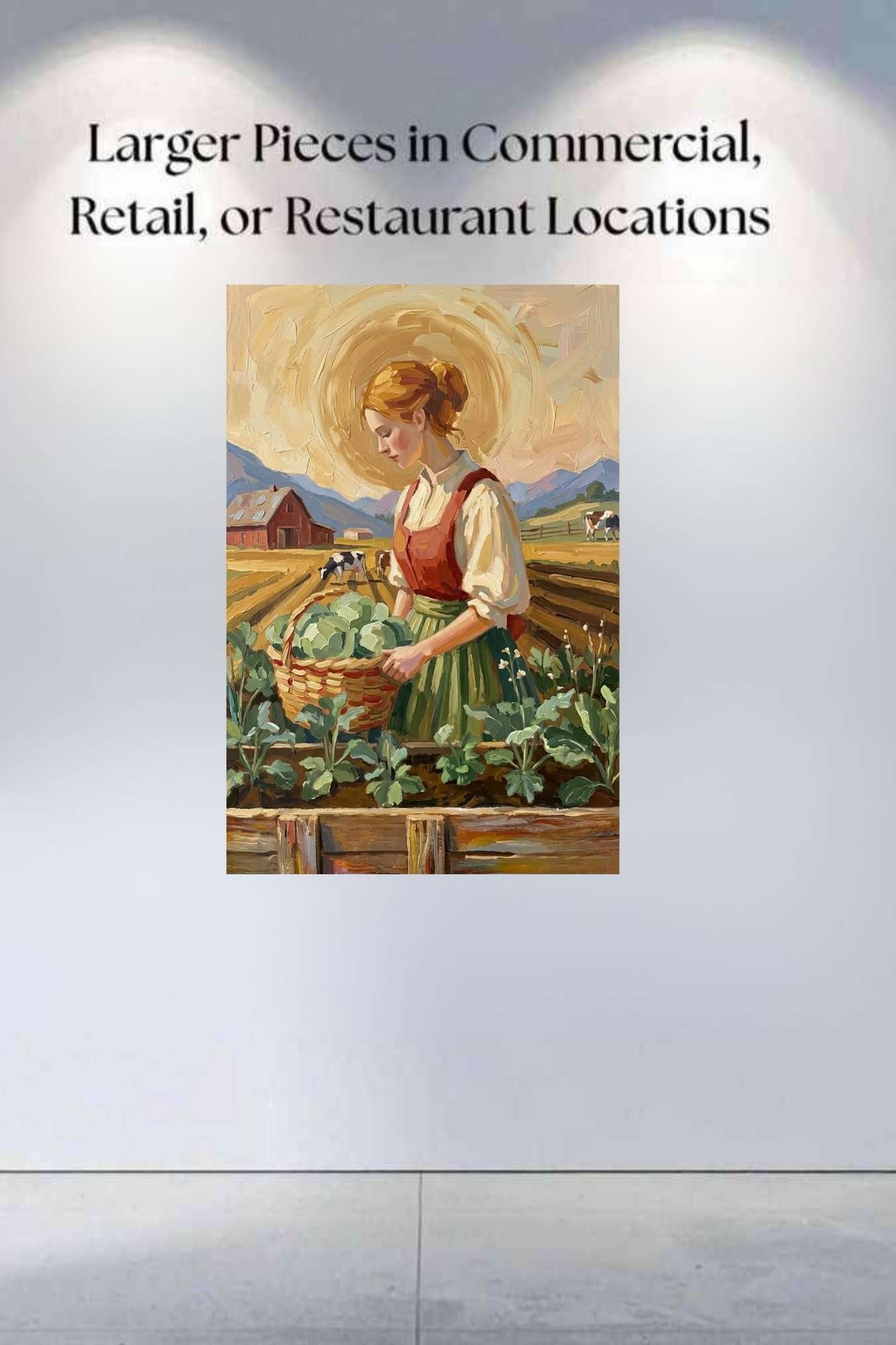 Harvest The Garden| Vintage Style Print| Farm Cow Art| Giclee Paper- Wood- Metal- Canvas