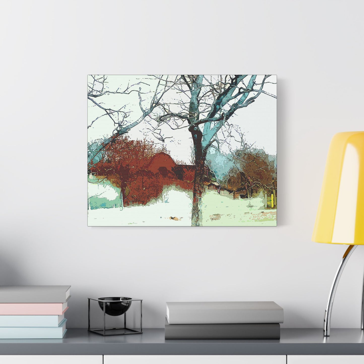 Barn in the Woods- Art- Gallery Wrapped- Satin Stretched Canvas Gallery Wraps - No Frame Needed