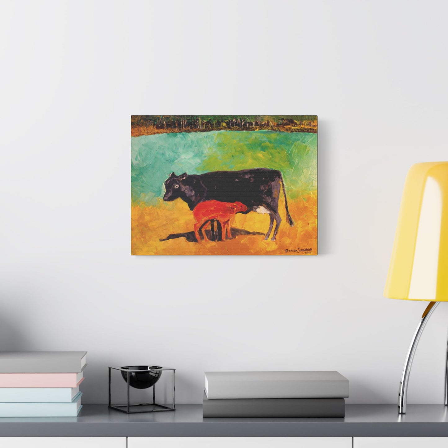 Alison's Calf - Art- Gallery Wrapped- Satin Stretched Canvas Gallery Wraps - No Frame Needed