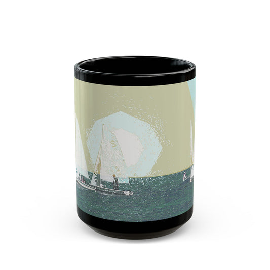 Sailing Race- 11 oz or 15 oz Ceramic Black Mugs