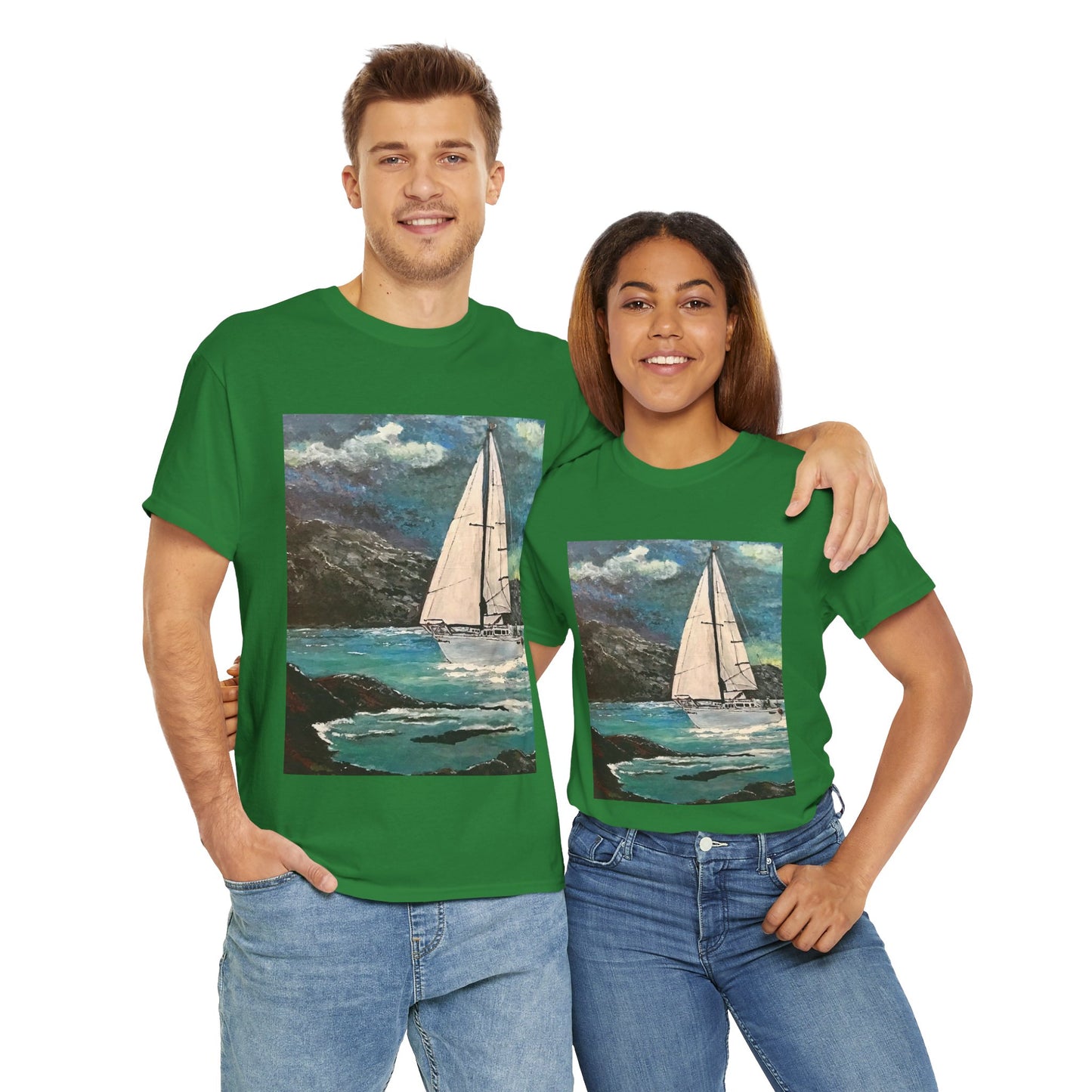 Tropical Sailing - Amazing Unisex Heavy Cotton Short Sleeve Tee Shirts!