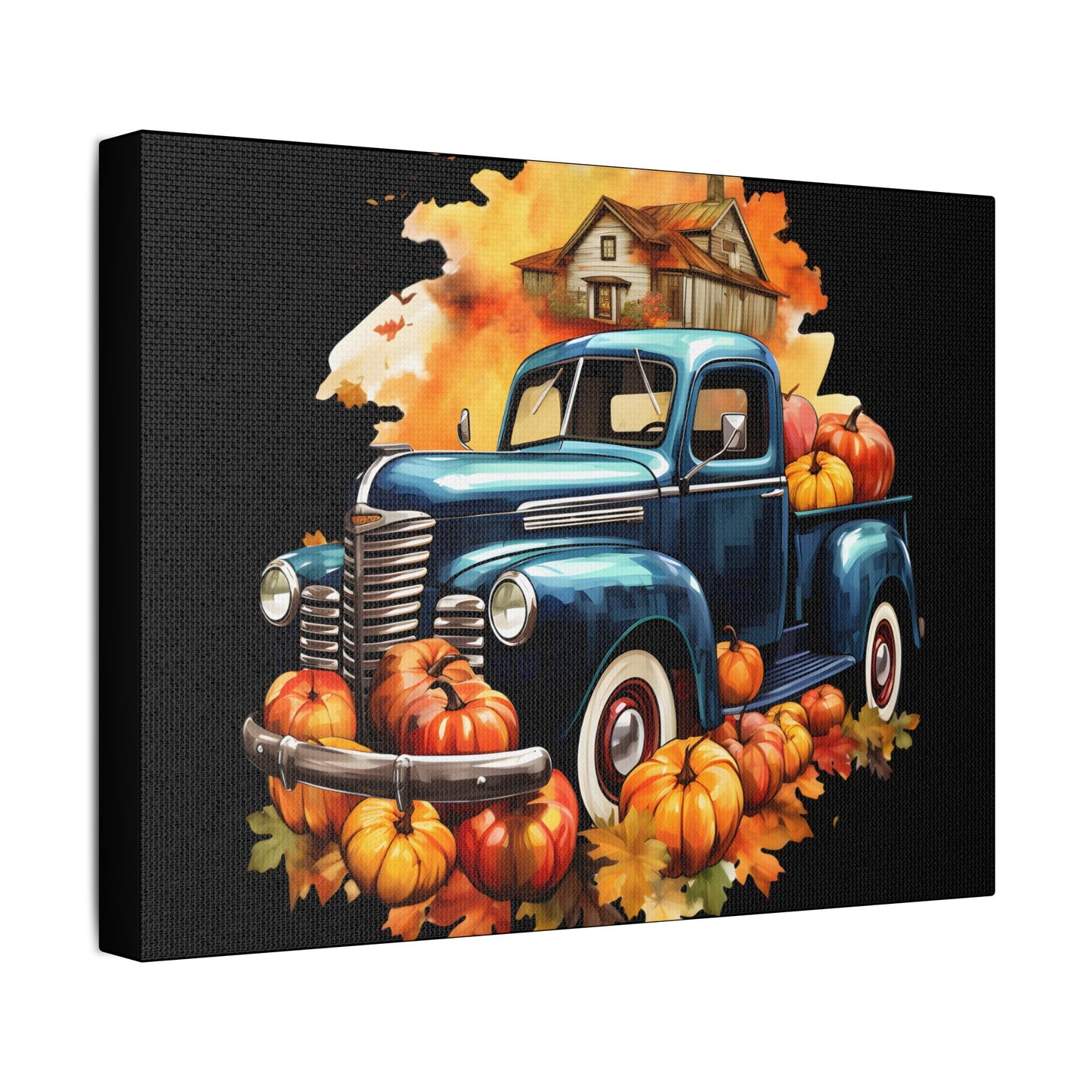 Fall Truck Art- Gallery Wrapped- Satin Stretched Canvas Gallery Wraps - No Frame Needed