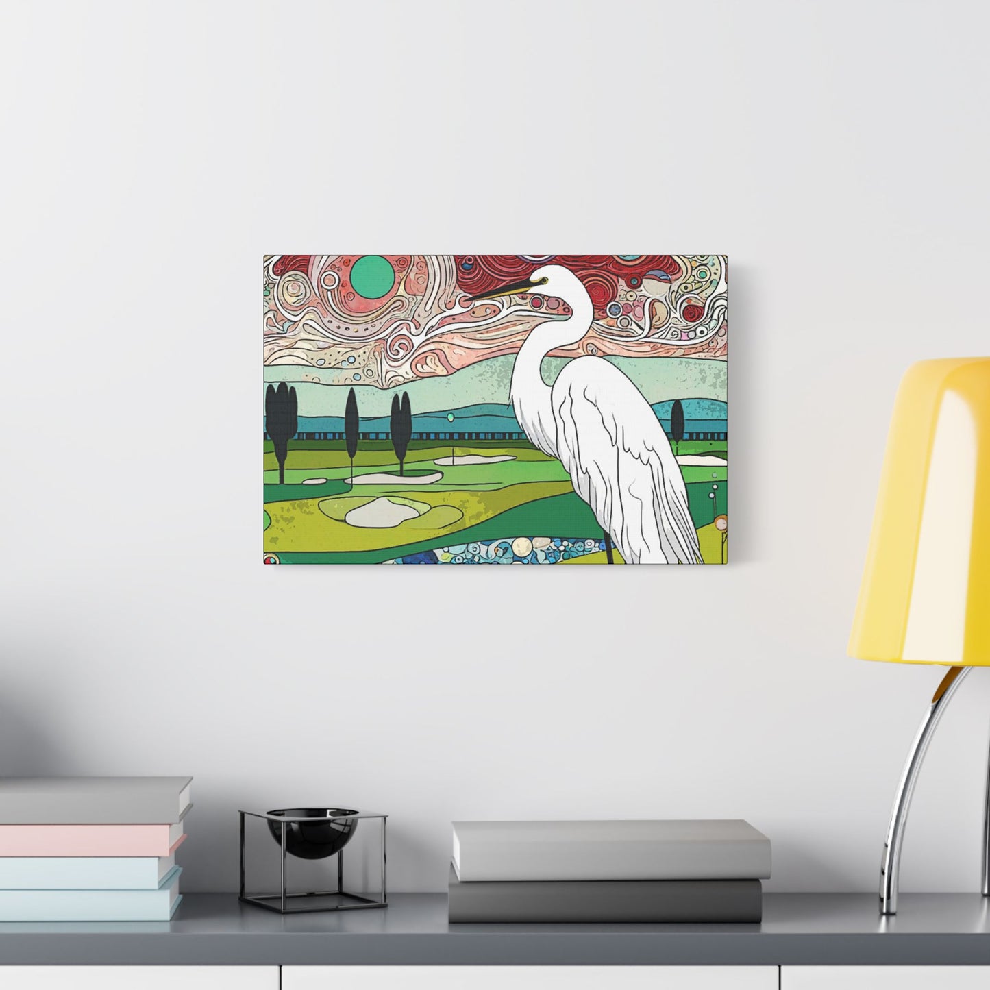 Florida Egret- Art- Gallery Wrapped- Satin Stretched Canvas Gallery Wraps - No Frame Needed