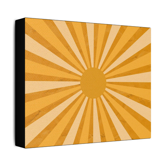 Retro Sun Art- Gallery Wrapped- Satin Stretched Canvas Gallery Wraps - No Frame Needed