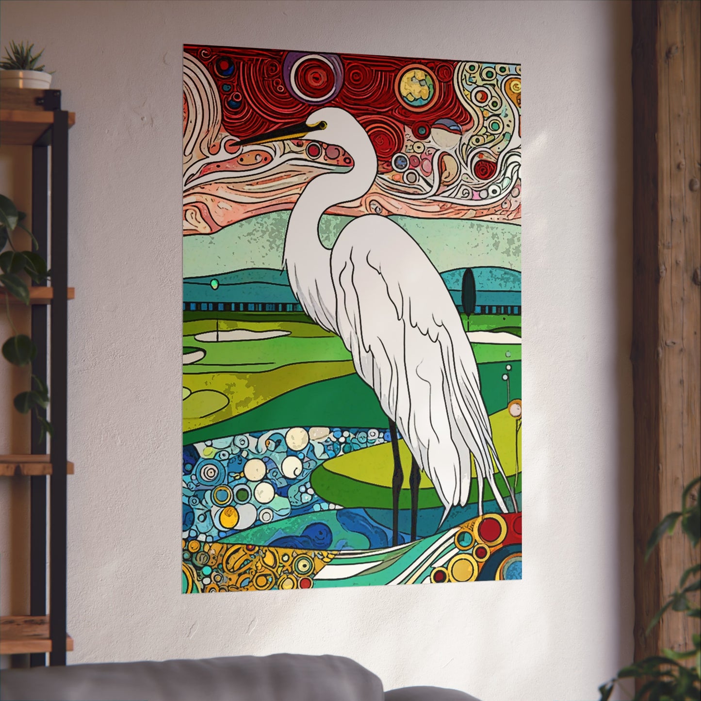 Florida Egret Art- Giclée Technique Fine Art Posters- No Frame