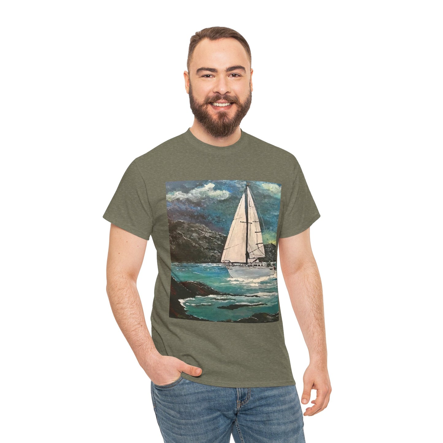 Tropical Sailing - Amazing Unisex Heavy Cotton Short Sleeve Tee Shirts!