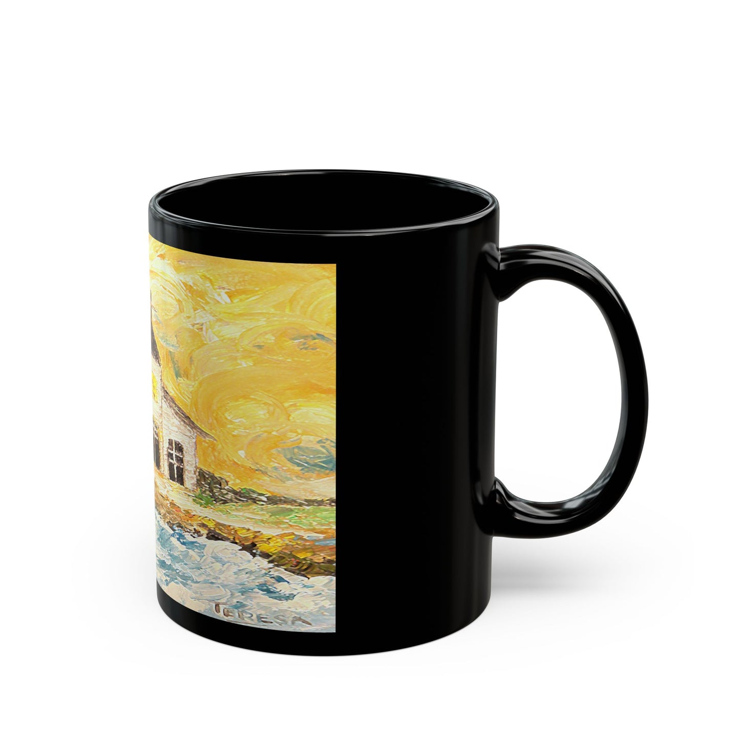 Coastal Church- 11 oz or 15 oz Ceramic Black Mugs