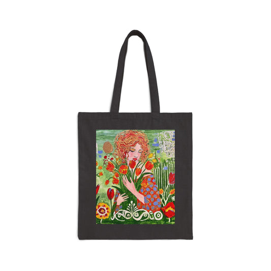 "Queen of Spring" Stylish Cotton Canvas Tote Bag