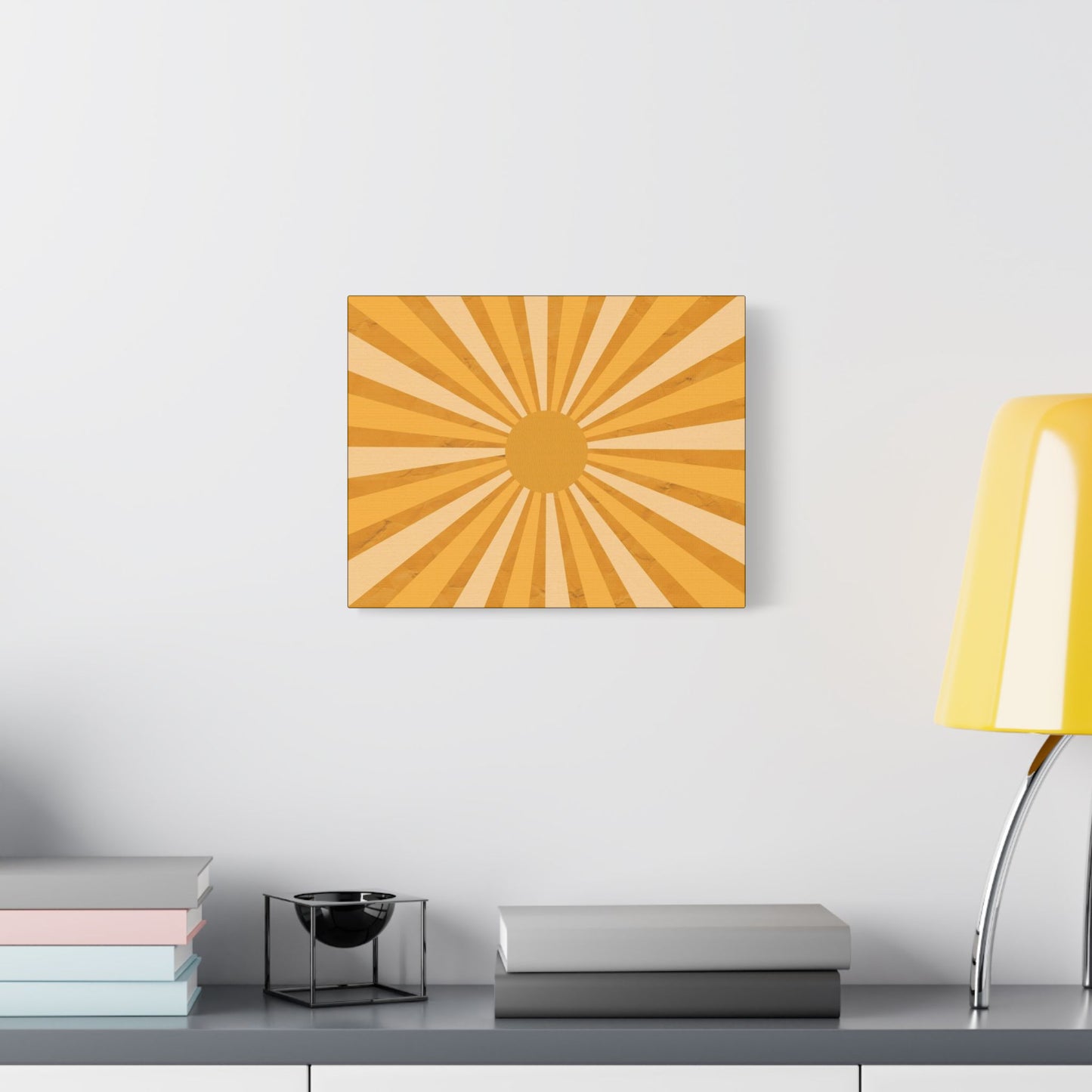 Retro Sun Art- Gallery Wrapped- Satin Stretched Canvas Gallery Wraps - No Frame Needed