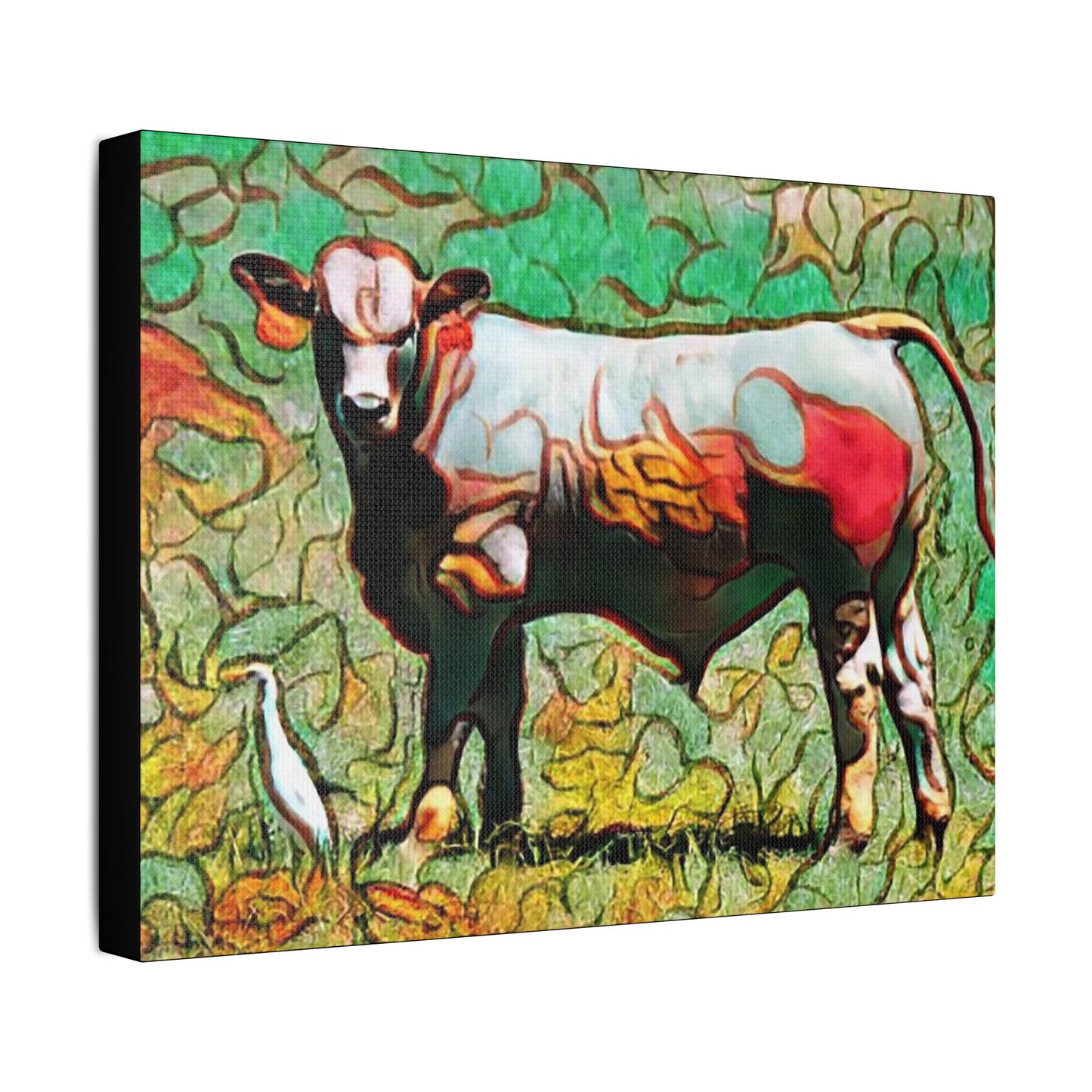 The Cow and Egert- Art- Gallery Wrapped- Satin Stretched Canvas Gallery Wraps - No Frame Needed