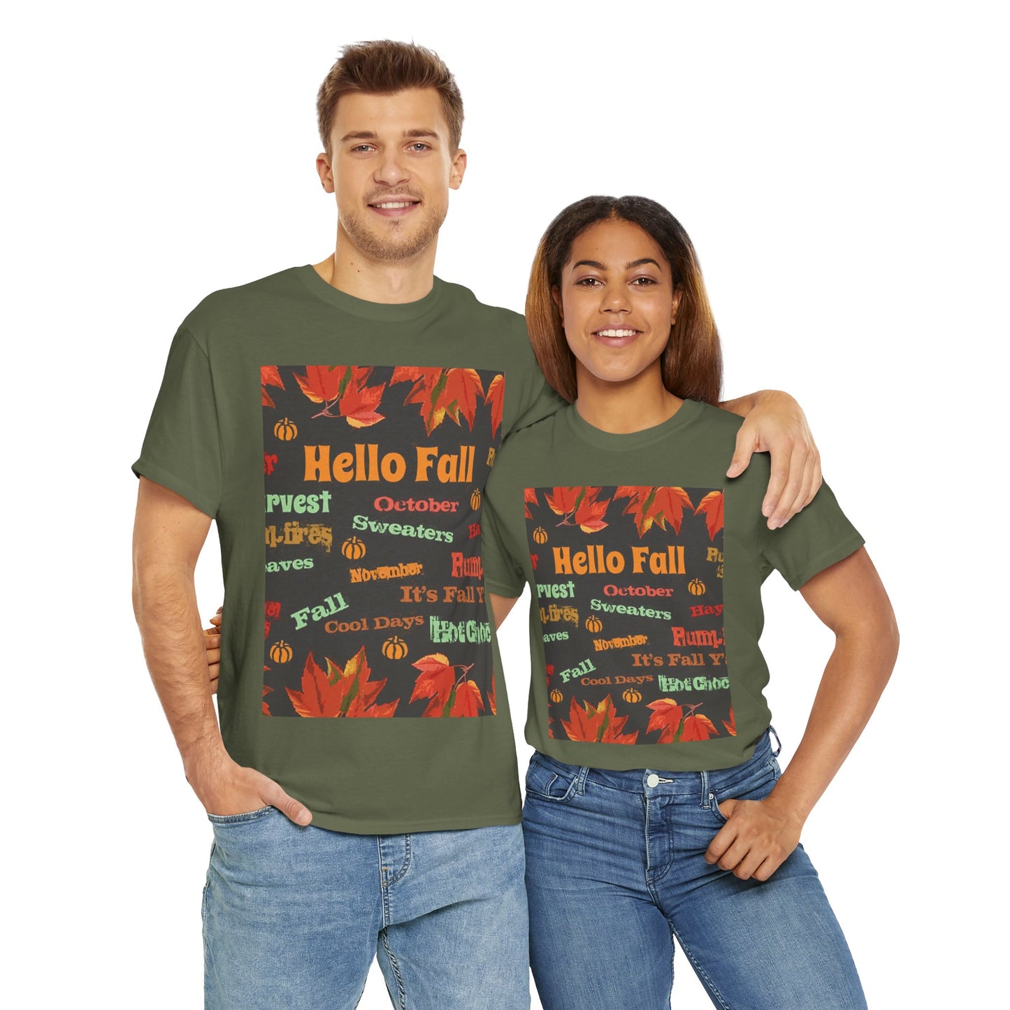 Hello Fall -Amazing Unisex Heavy Cotton Short Sleeve Tee Shirts!