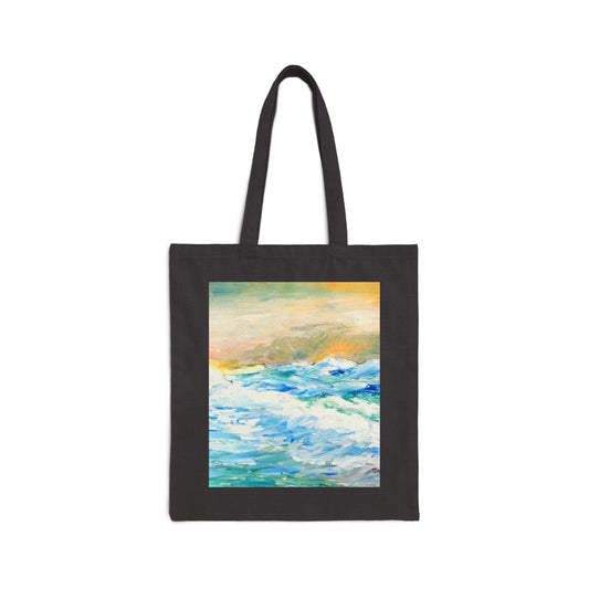 "God is Stirring the Sea" Stylish Cotton Canvas Tote Bag