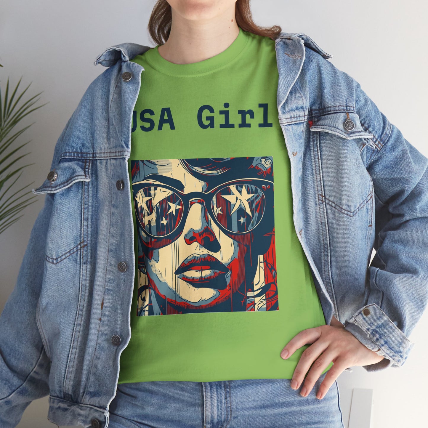 "USA Girl" - Amazing Unisex Heavy Cotton Short Sleeve Tee Shirts!