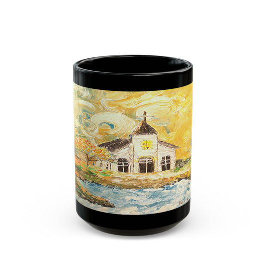 Coastal Church- 11 oz or 15 oz Ceramic Black Mugs