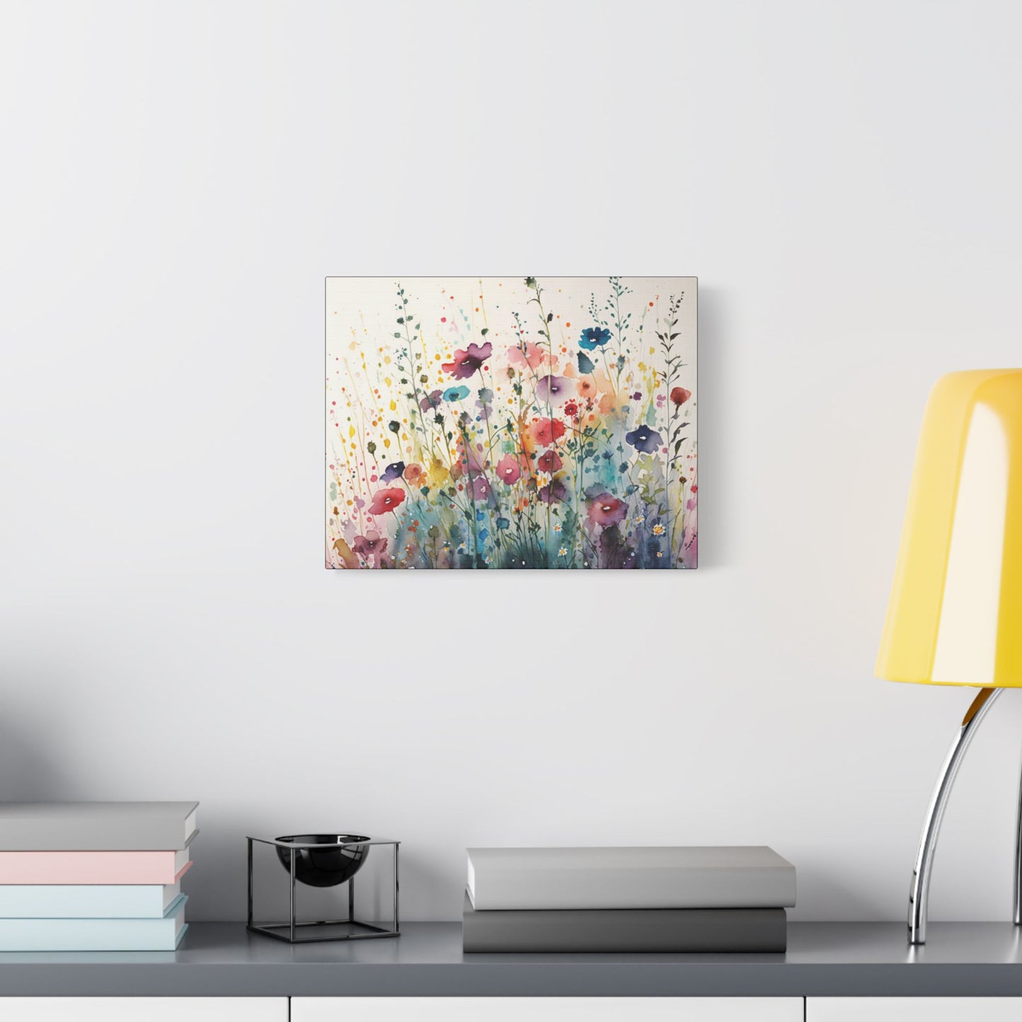 Watercolor Wildflowers- Art- Gallery Wrapped- Satin Stretched Canvas Gallery Wraps - No Frame Needed